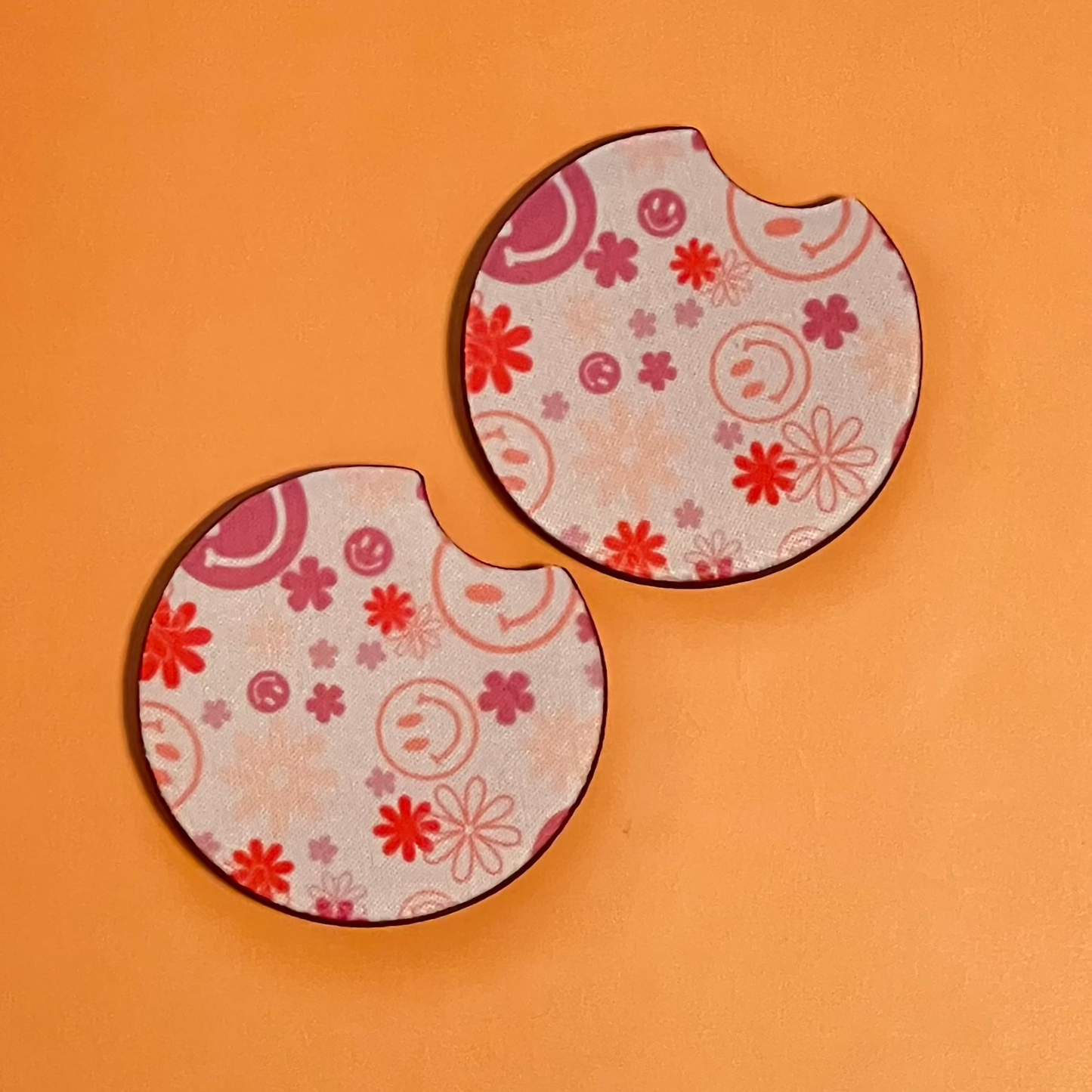 Happy Vibes Car Coasters