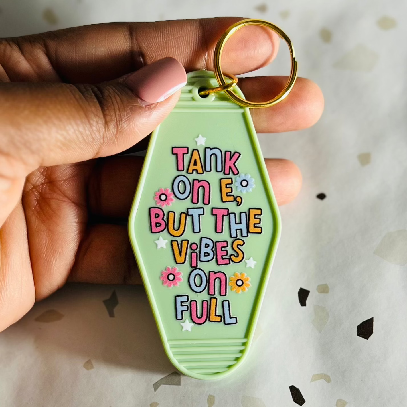 Tank on E but vibes on full keychain