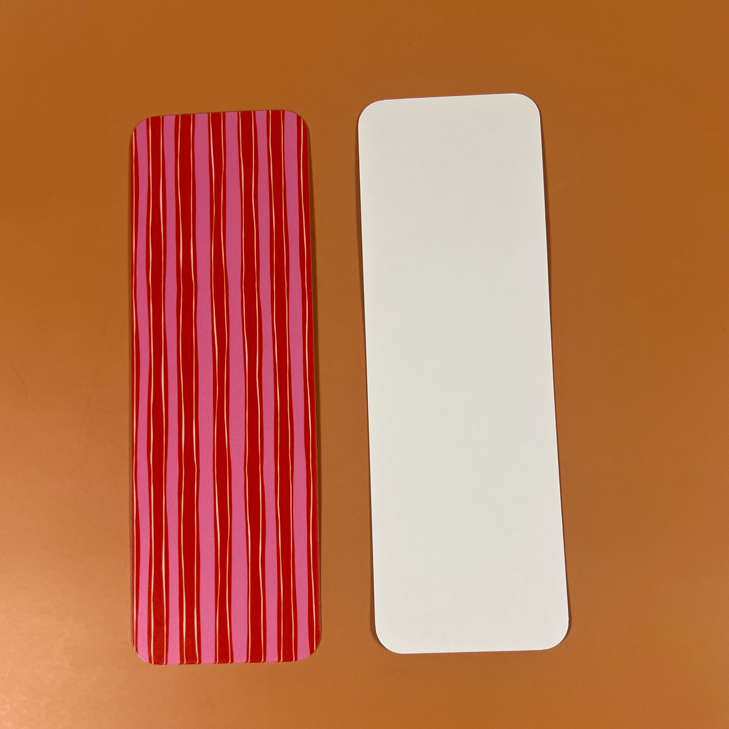 Red & Pink Striped Bookmark