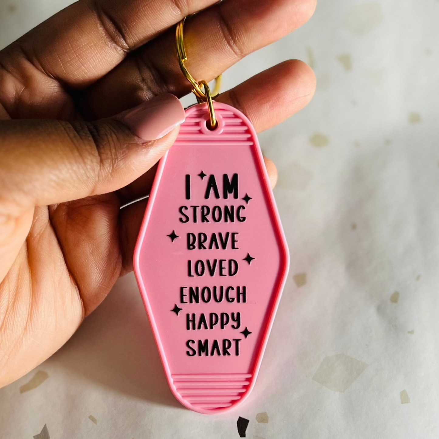 Positive affirmations keychain