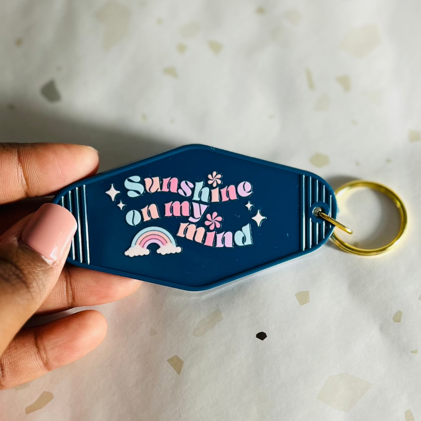 Sunshine on my mind keychain