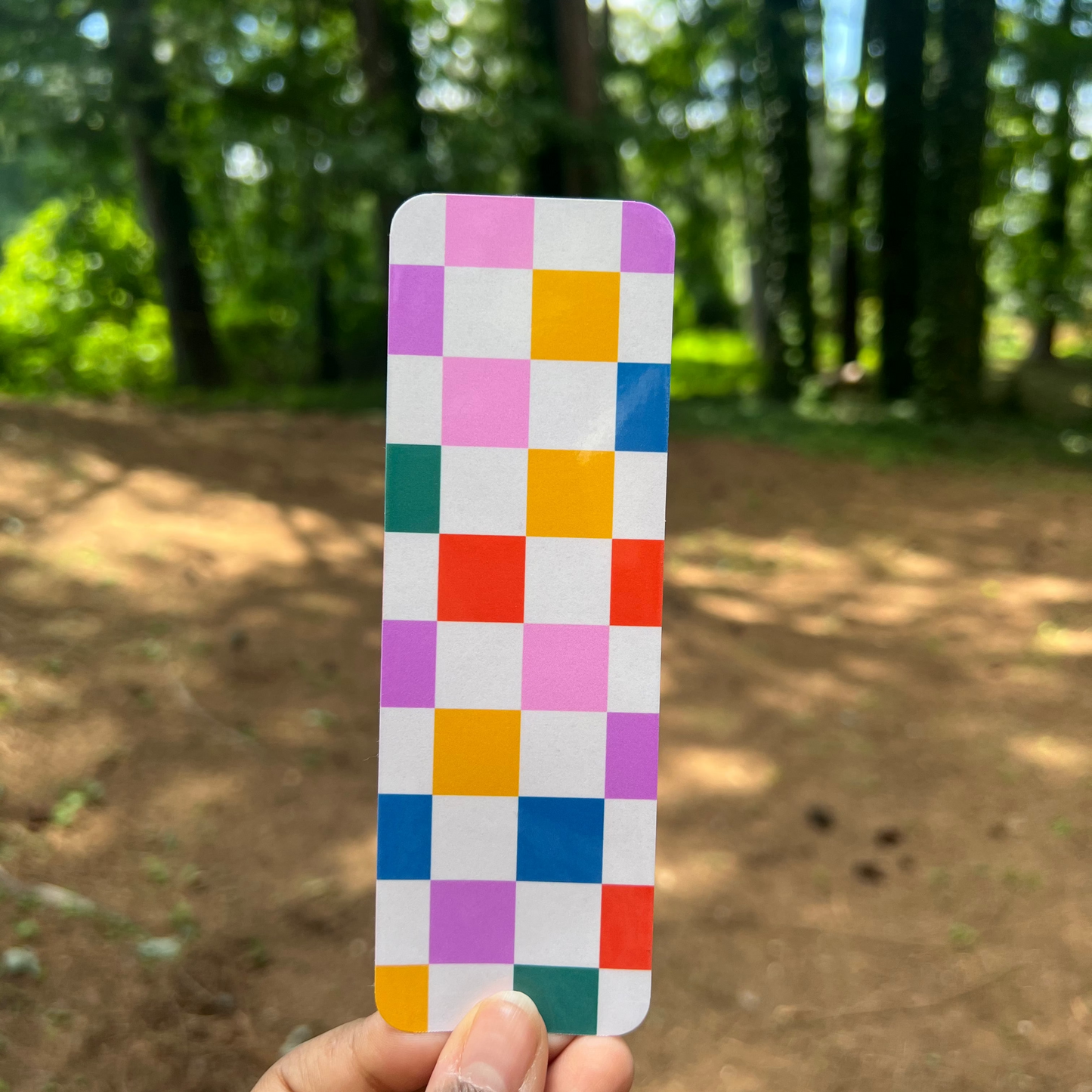 Vibrant Checkered Bookmark