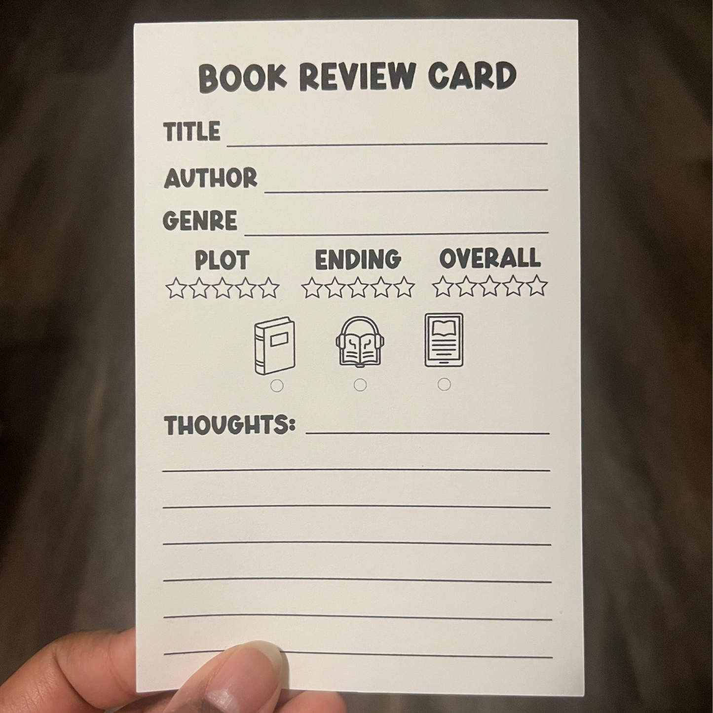 Book Review Card