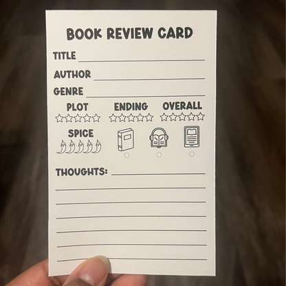 Spicy Book Review Card