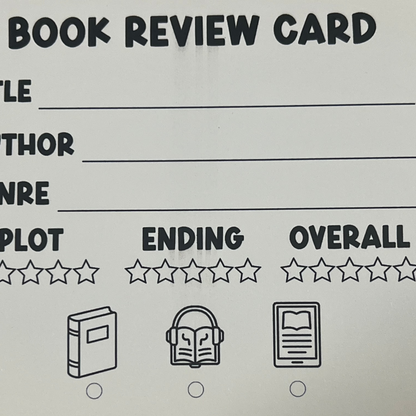 *IMPERFECT* Book Review card (5x7)
