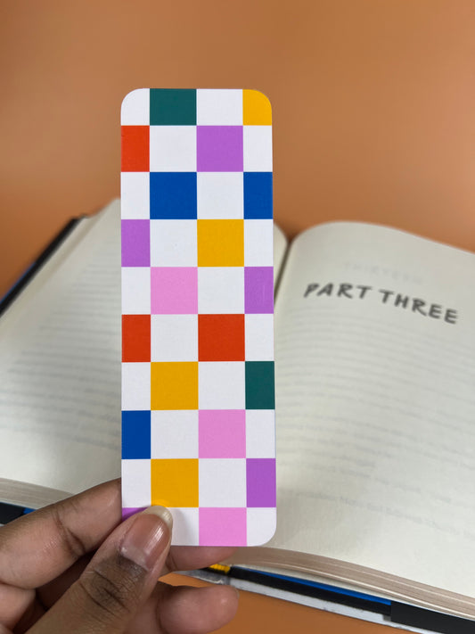 Vibrant Checkered Bookmark