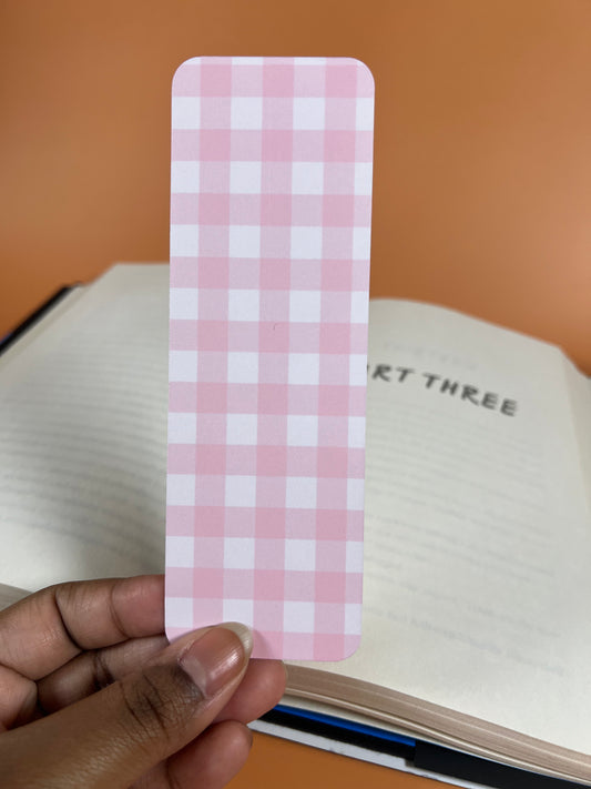 Pink Gingham Bookmark
