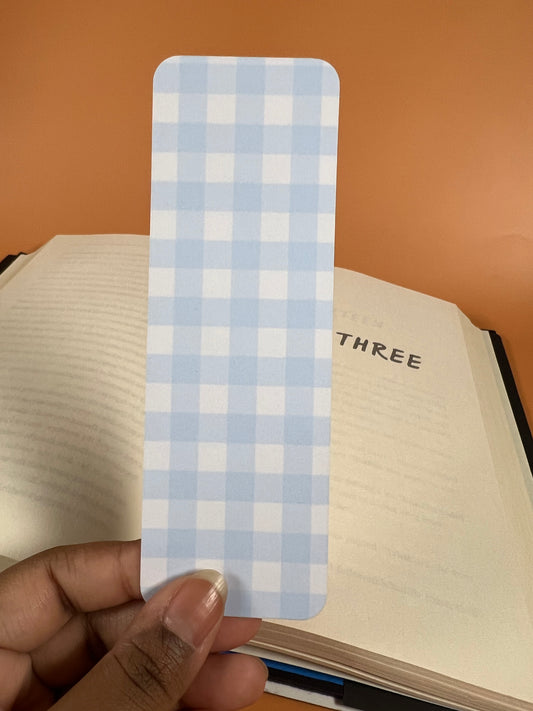 Blue Gingham Bookmark
