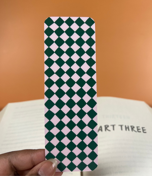 Green & Pink Diamond Bookmark