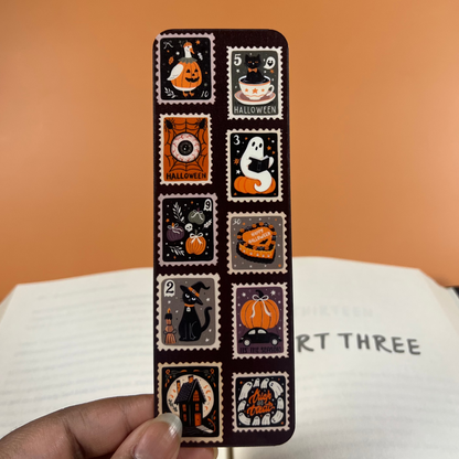 Burgundy Halloween Stamp Bookmark
