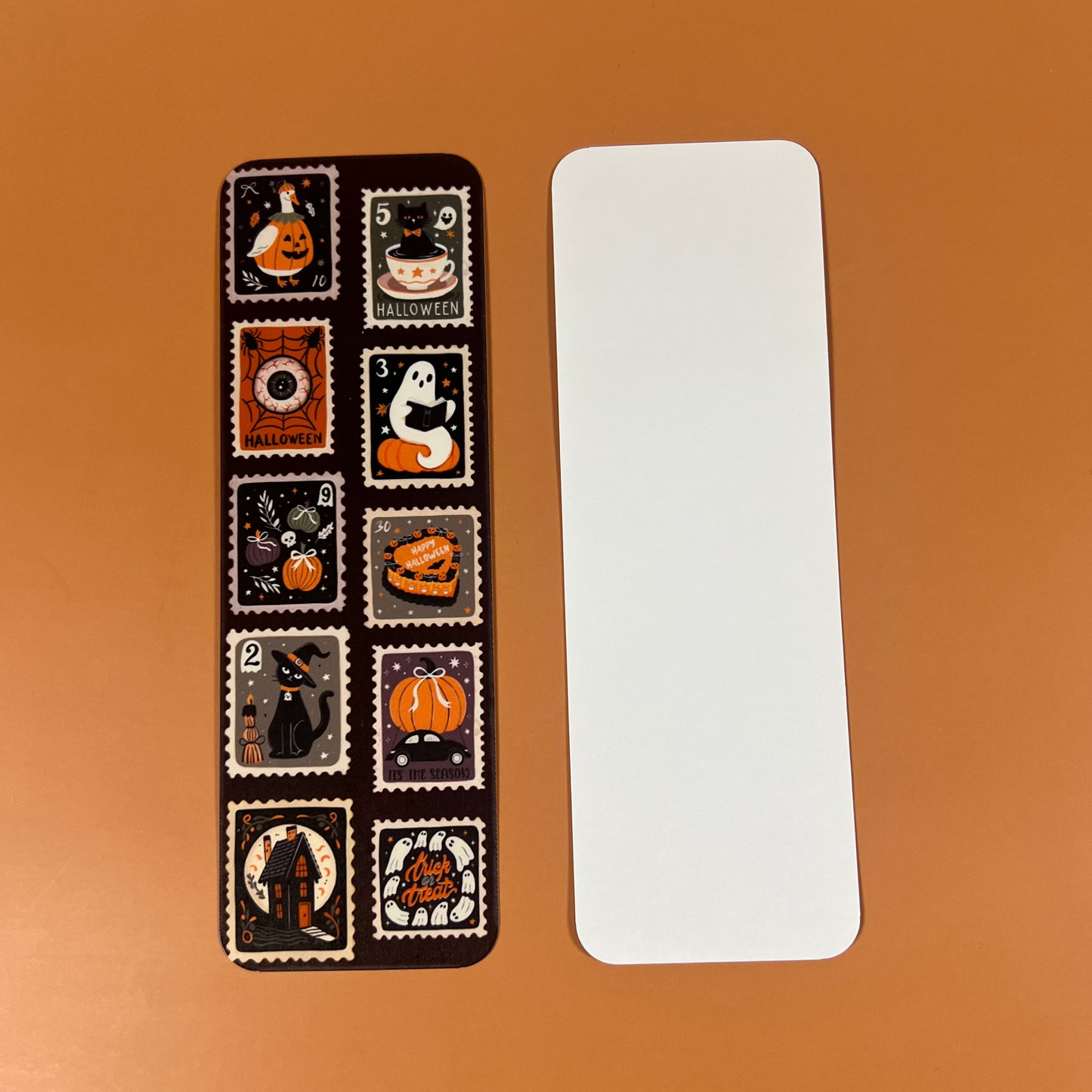 Burgundy Halloween Stamp Bookmark