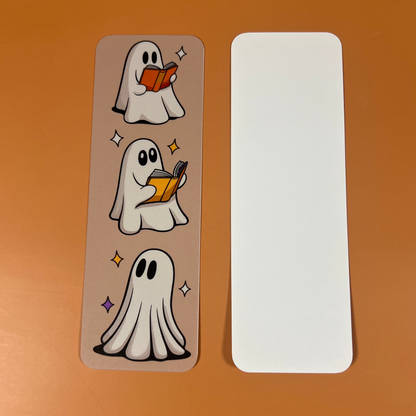 Tan Bookish Ghost Bookmark