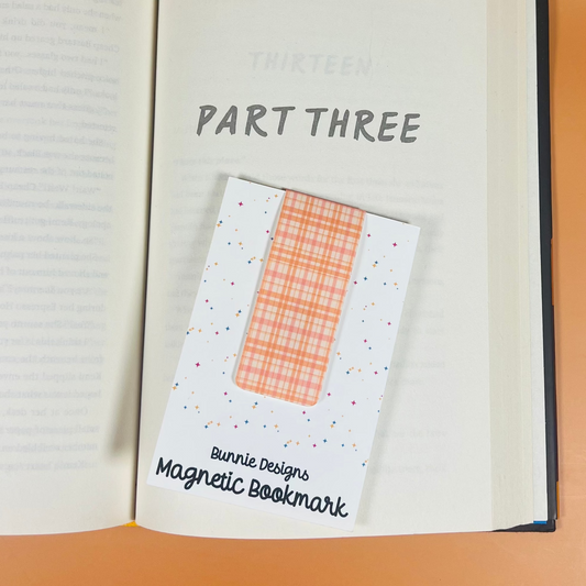 Autumn Plaid Magnetic Bookmark