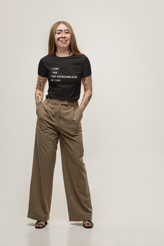 I Came, I Saw, I Got Overstimulated T-Shirt (Black)