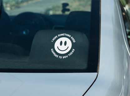Something good happy face decal